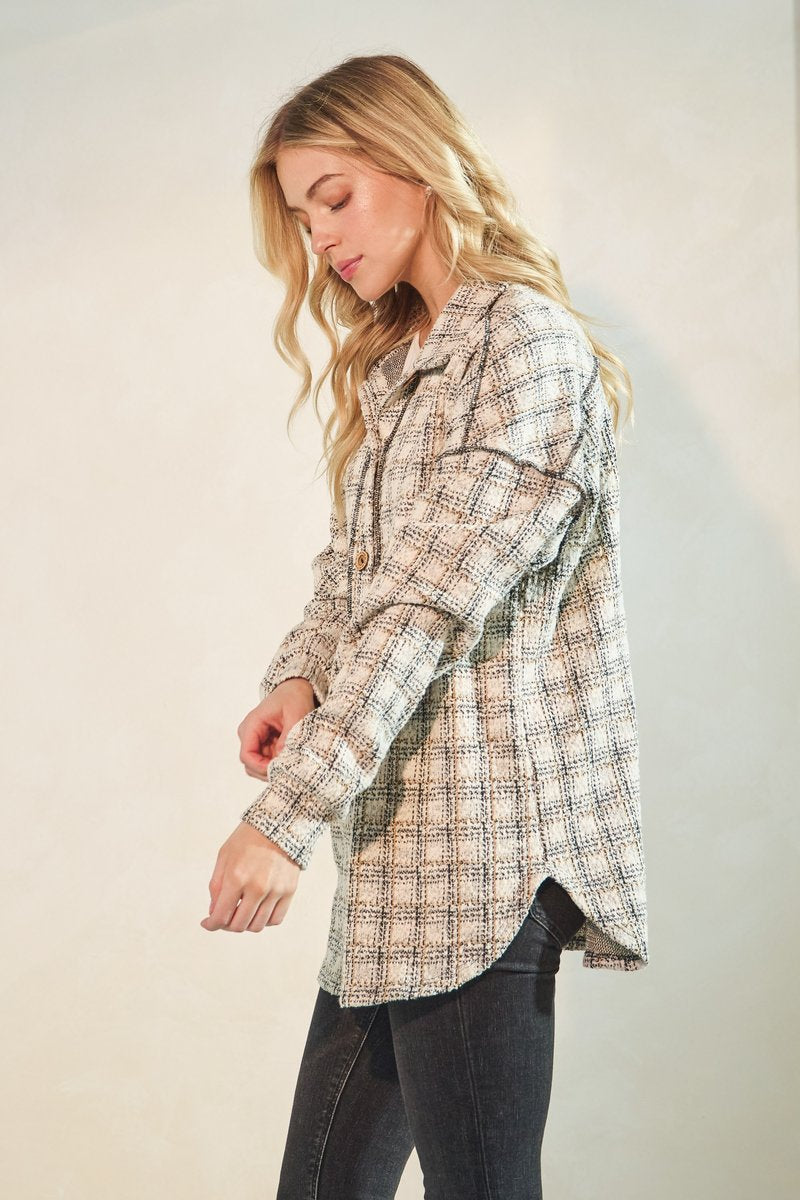 Oatmeal Plaid Shacket
