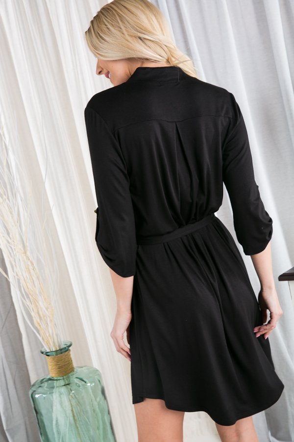 Mandarin Collar Shirtdress