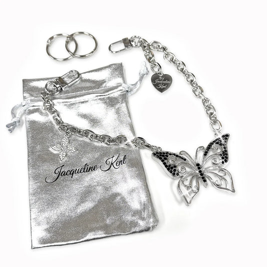 Jacqueline Kent Charming Chain Silver Black Butterfly