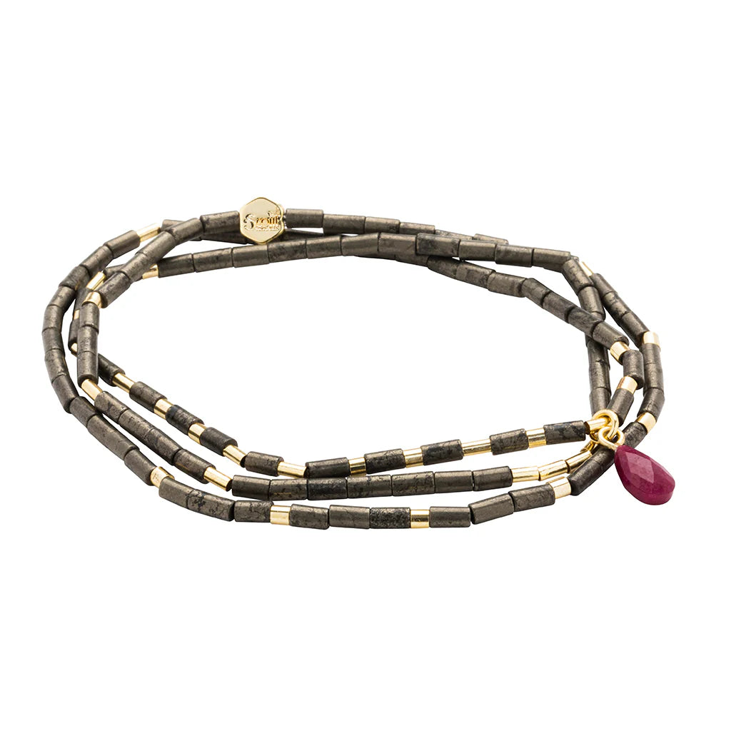 Teardrop Stone Wrap Bracelet Necklace