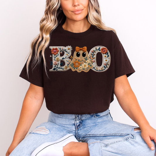 *Preppy Ghost Boo Tee/Crewneck