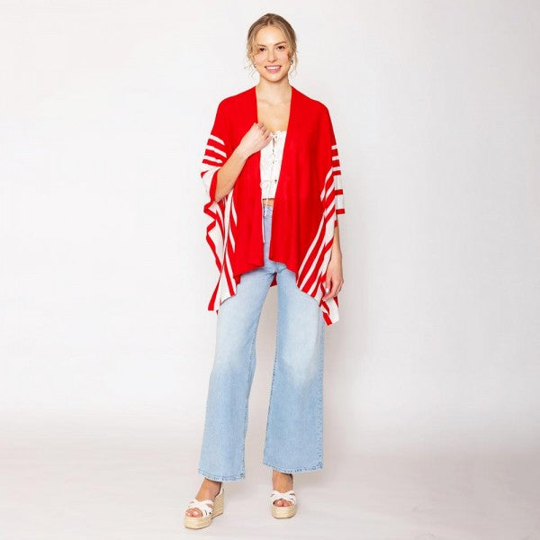 Two Tone Knit Kimono