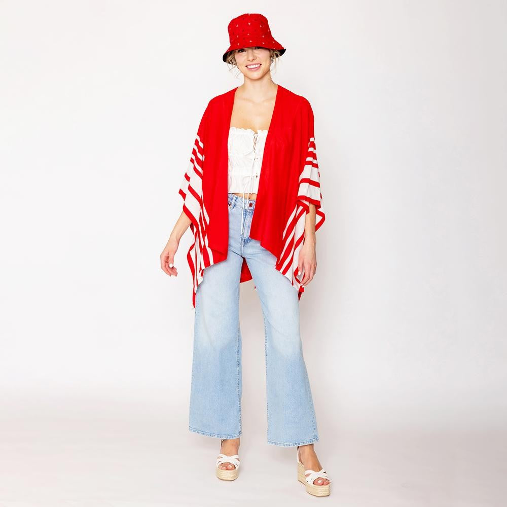 Two Tone Knit Kimono