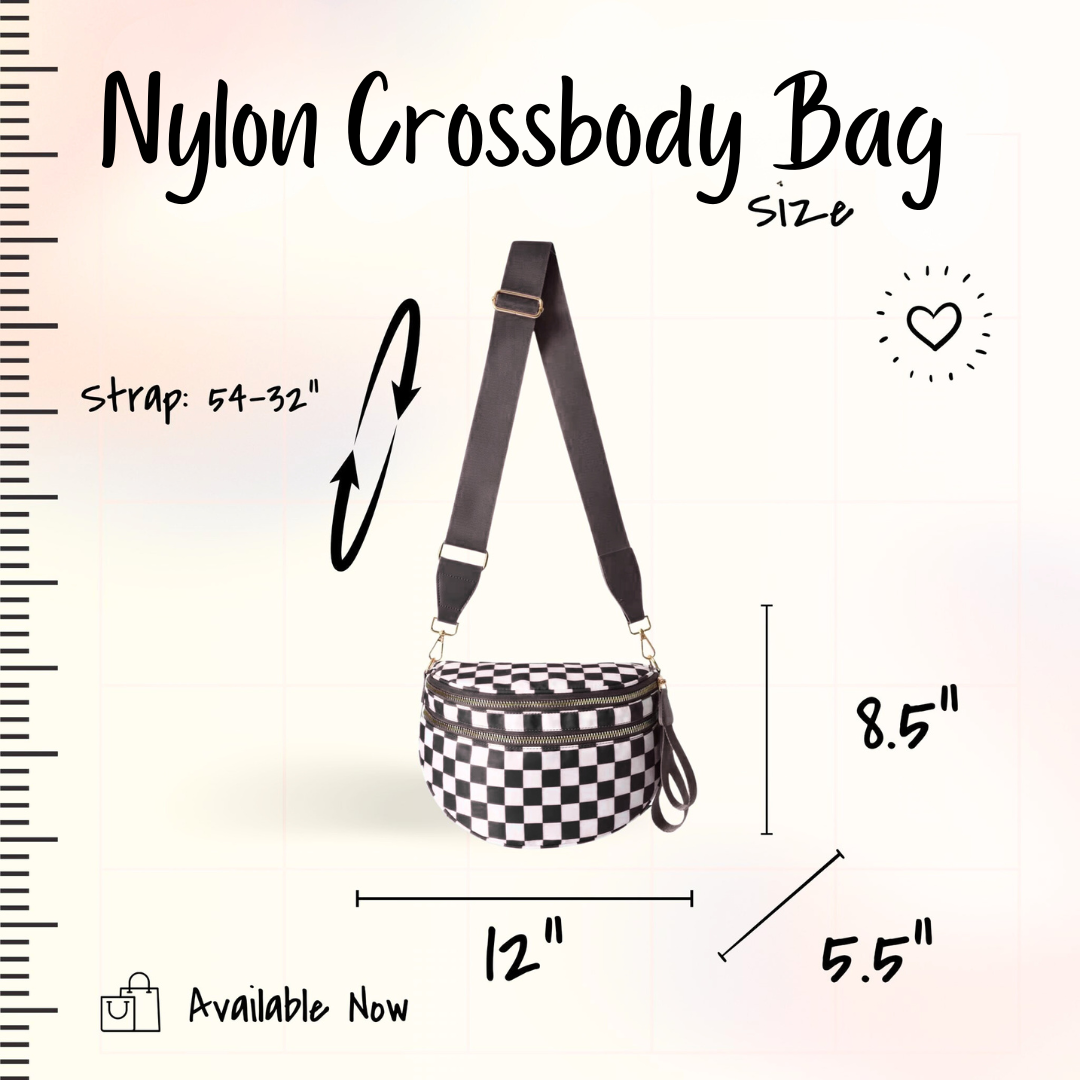 Plaid Nylon Crossbody Bag
