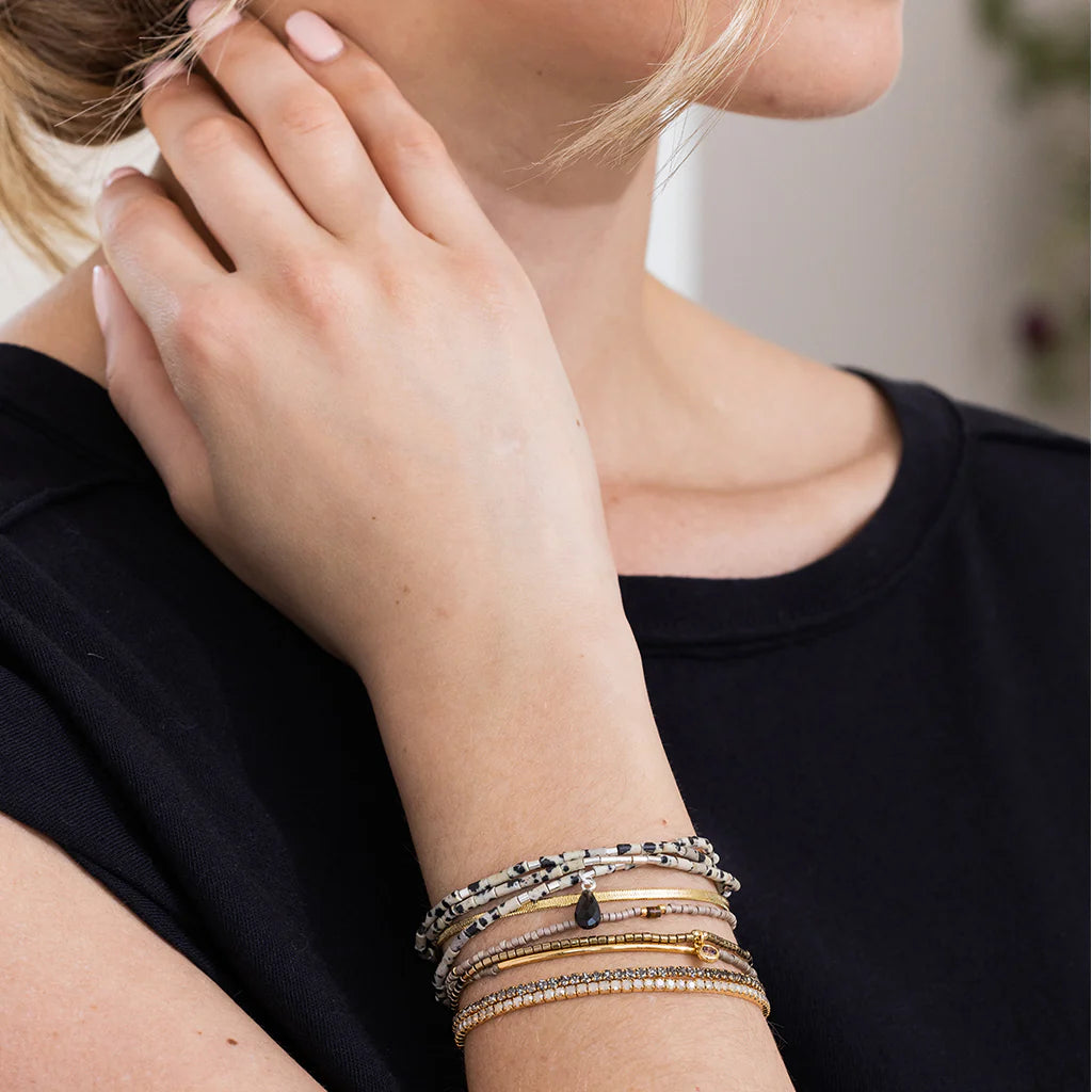 Teardrop Stone Wrap Bracelet Necklace