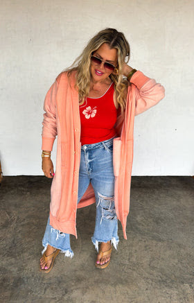 Sweatshirt Cardigan Duster