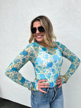 Floral Sheer Mesh Top