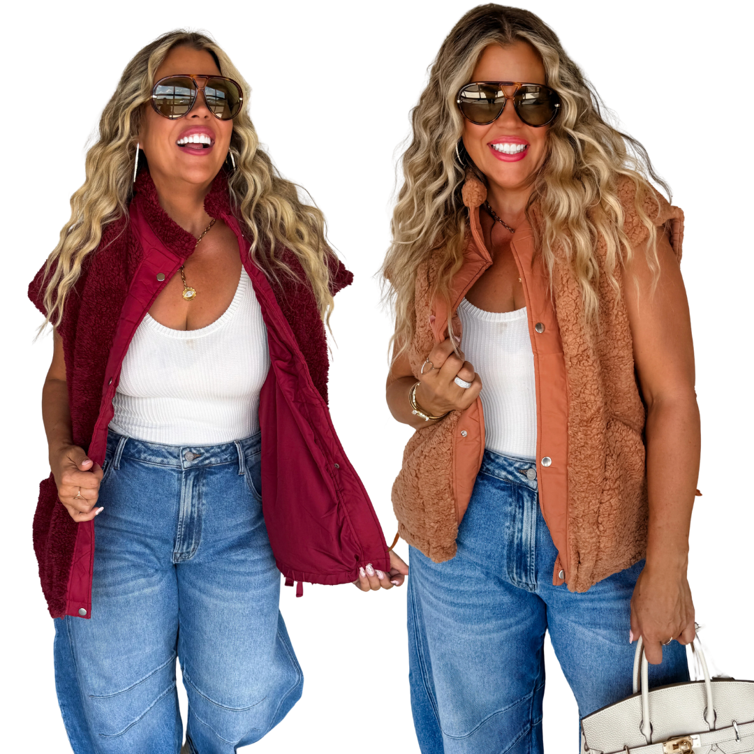 Sherpa Cap Sleeve Vest