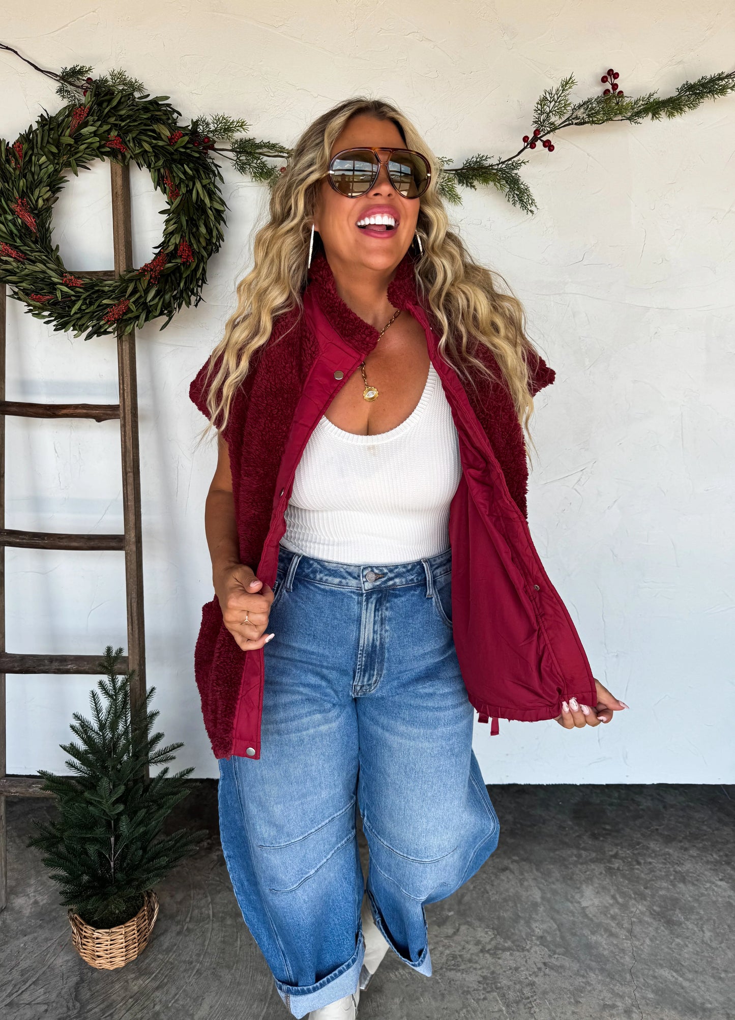 Sherpa Cap Sleeve Vest