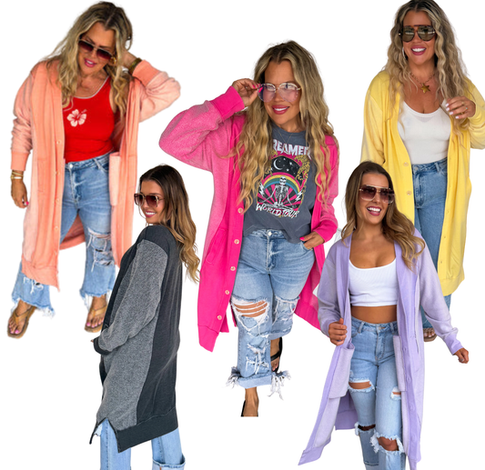 Sweatshirt Cardigan Duster