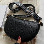 Studded Chain Fringe Belt Bag/Cross Body Black