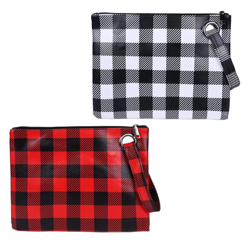 Susan Vegan Leather Handbag-Clutch - Buffalo Check