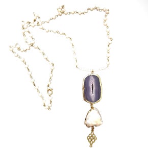 Hand Made Beaded Pendant Necklace-309