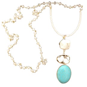 Hand Made Beaded Pendant Necklace-310