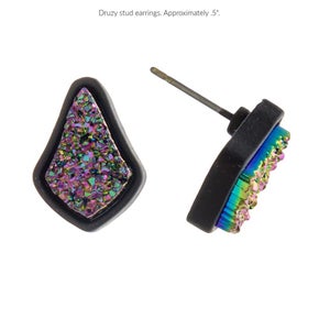 Druzy Teardrop Stud Earring
