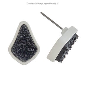 Druzy Teardrop Stud Earring