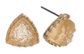 Druzy Triangle Stud Earring