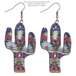 Multi Colored Cactus Earring