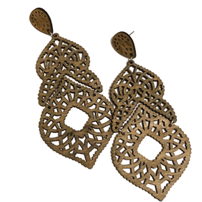Intricate Cutout Chandelier Earring