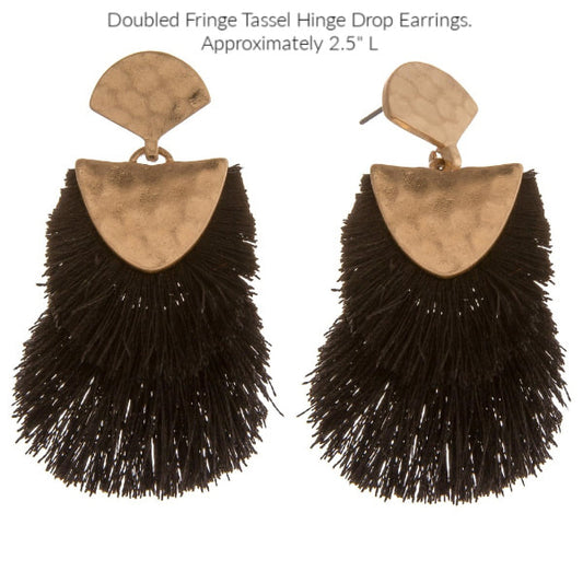 Gold Double Fringe Earrings