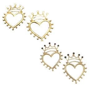 Open Crown Heart Earring