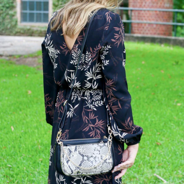 Black Double Crossbody Clutch Bag