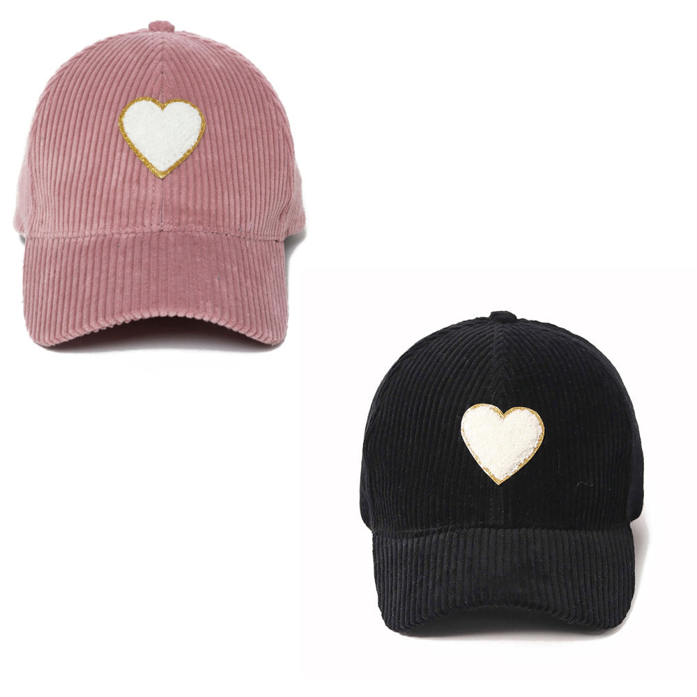 Corduroy Baseball Hat Heart