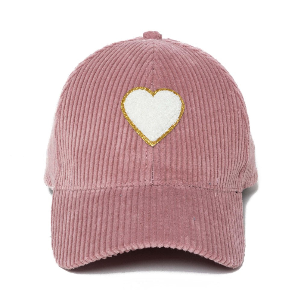 Corduroy Baseball Hat Heart