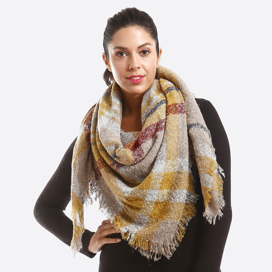 Gold & Beige Blanket Scarf