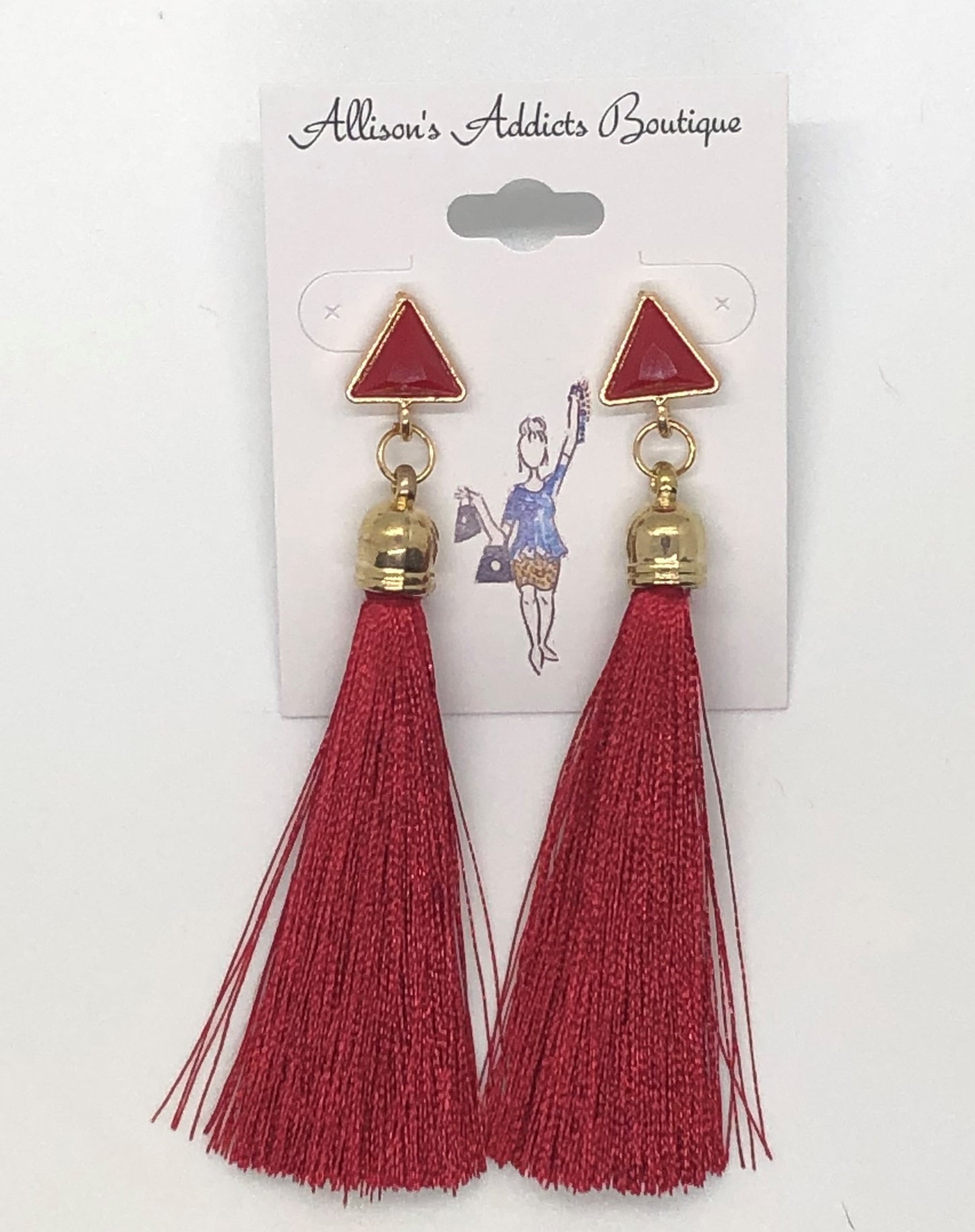 Red Diamond Fringe Earring