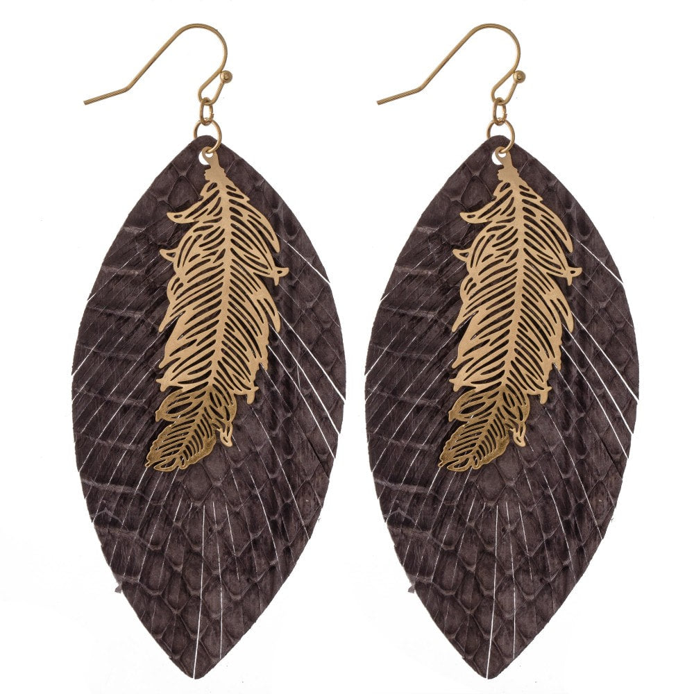 Snakeskin Feather Earring