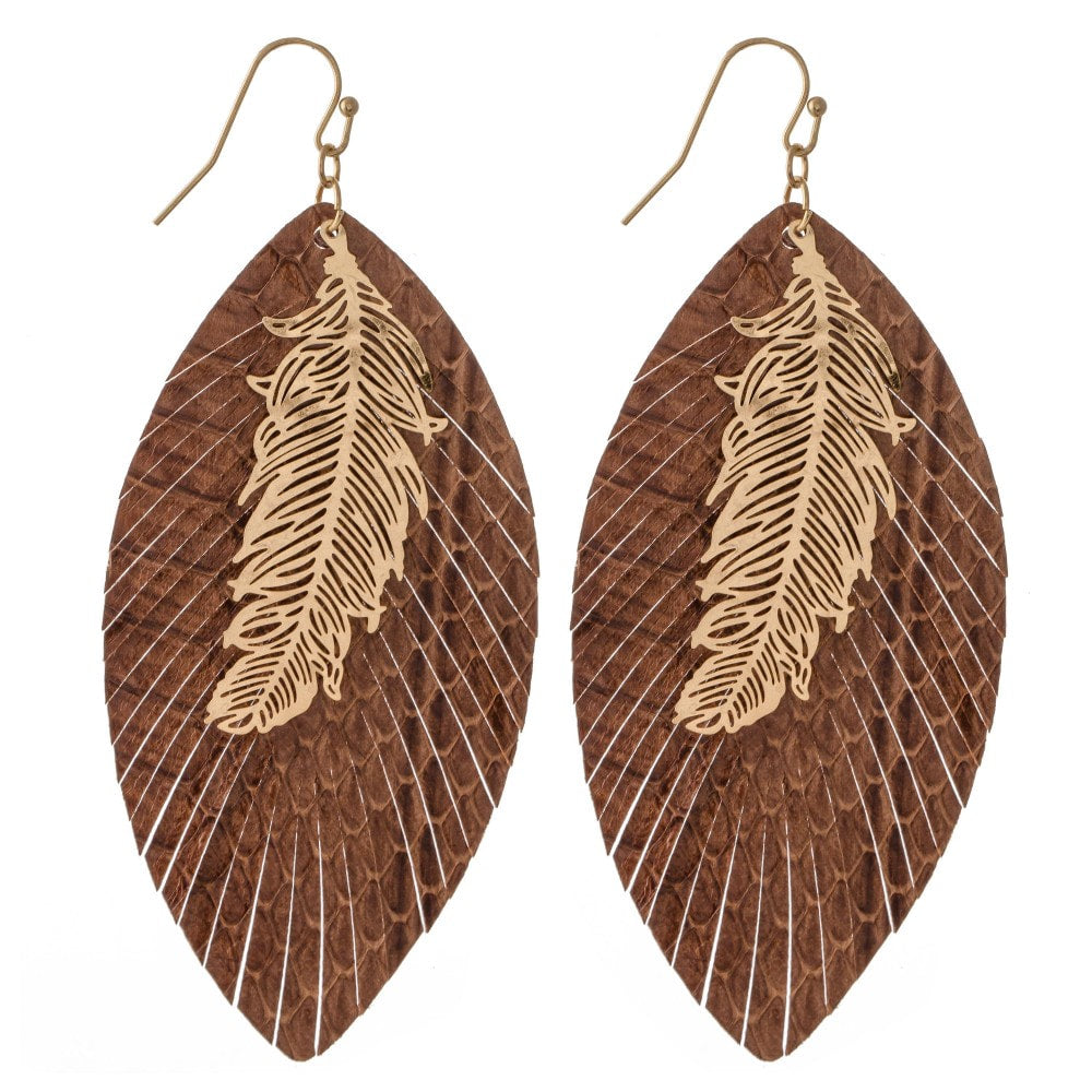 Snakeskin Feather Earring